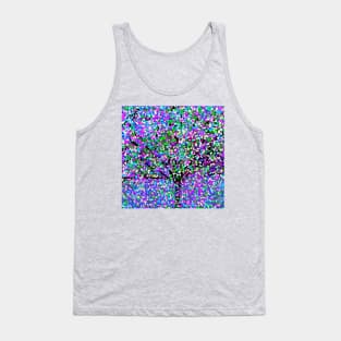 Tree Abstract Purple,Pink,Blue,White Oil Painting Tank Top